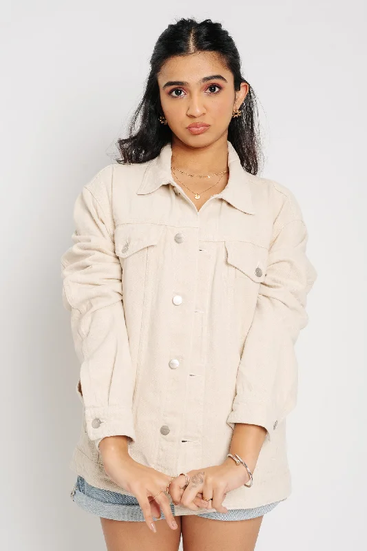 Women's bomber jackets with floral embroidery for a feminine and unique designBeige Flag Denim Jacket Women's bomber jackets with floral embroidery for a feminine and unique designBeige Flag Denim Jacket