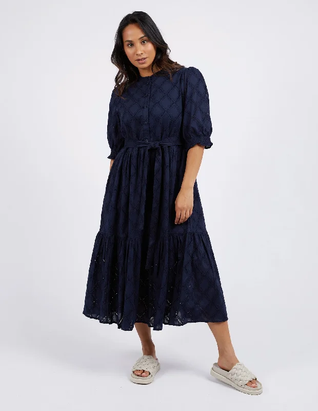 Halter Neck Women Dress to Show Off the Shoulders and NecklineElm Ottilie Broderie Dress Navy Halter Neck Women Dress to Show Off the Shoulders and NecklineElm Ottilie Broderie Dress Navy