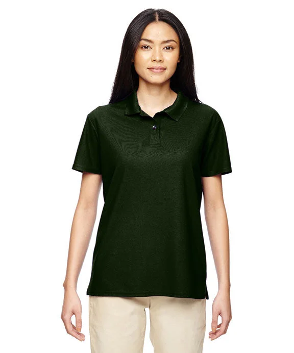 Women's mock - neck sweatshirt made of moisture - wicking material for fitness useG448L - Gildan Ladies Performance® Jersey Polo Shirt | Marble Forest Green Women's mock - neck sweatshirt made of moisture - wicking material for fitness useG448L - Gildan Ladies Performance® Jersey Polo Shirt | Marble Forest Green