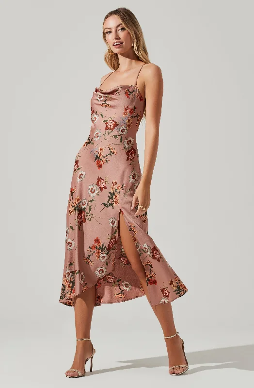 Halter Neck Women Dress to Show Off the Shoulders and NecklineGaia Floral Midi Dress Halter Neck Women Dress to Show Off the Shoulders and NecklineGaia Floral Midi Dress