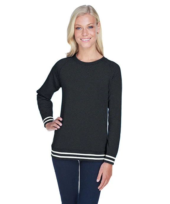 Women's tie - front hoodie in a lightweight fabric for summer layeringJA8652 - J America Ladies Relay Crewneck Sweatshirt | Black Women's tie - front hoodie in a lightweight fabric for summer layeringJA8652 - J America Ladies Relay Crewneck Sweatshirt | Black