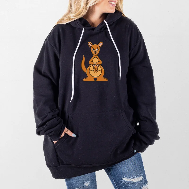 Women's cropped sweatshirt with a slogan graphic for a fun and expressive lookKangaroo Giant Hoodie Women's cropped sweatshirt with a slogan graphic for a fun and expressive lookKangaroo Giant Hoodie
