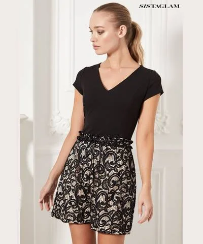Shift Women Dress with a Simple and Classic Design for Everyday WearLace Short Sleeve Mini Dress Shift Women Dress with a Simple and Classic Design for Everyday WearLace Short Sleeve Mini Dress