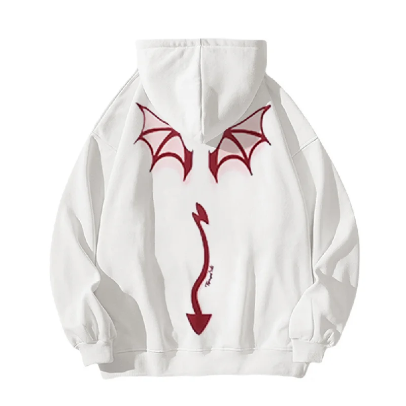 Women's pullover hoodie with a side slit for a modern and relaxed fitLittle Devil Wings Hoodie Women's pullover hoodie with a side slit for a modern and relaxed fitLittle Devil Wings Hoodie