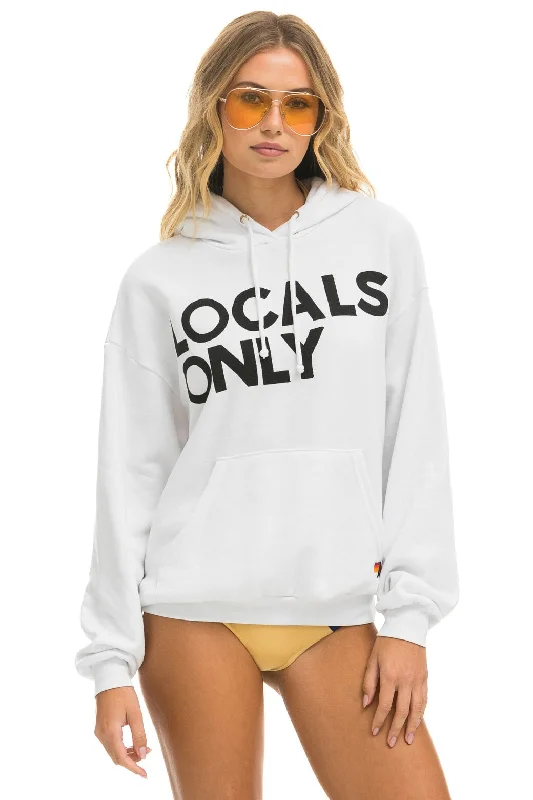 Women's crew - neck sweatshirt in a heather gray shade for a classic and versatile optionLOCALS ONLY RELAXED PULLOVER HOODIE - WHITE Women's crew - neck sweatshirt in a heather gray shade for a classic and versatile optionLOCALS ONLY RELAXED PULLOVER HOODIE - WHITE