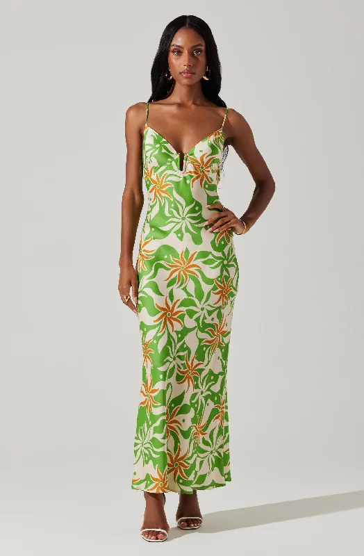Maxi Women Dress with Floral Print for a Bohemian VibeLysandra Open Back Maxi Dress