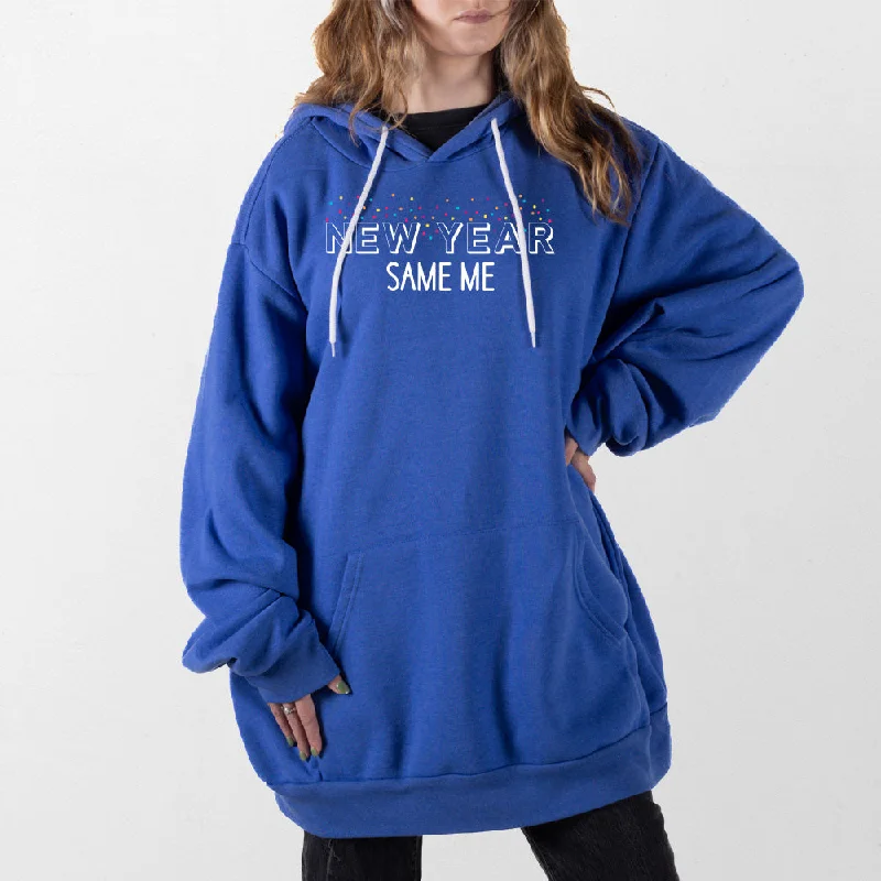 Women's hoodie with a glittery print for a glamorous and sparkly appearanceNew Year Same Me Giant Hoodie