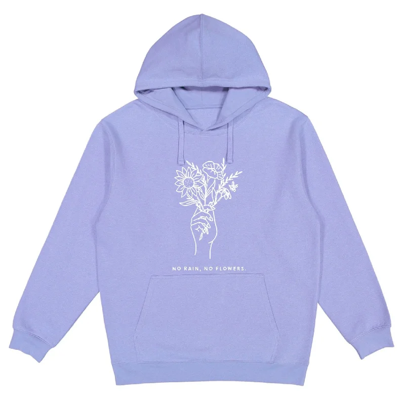 Women's oversized cropped hoodie with drawstrings for a trendy lookNo Rain No Flowers Violet Hoodie Women's oversized cropped hoodie with drawstrings for a trendy lookNo Rain No Flowers Violet Hoodie