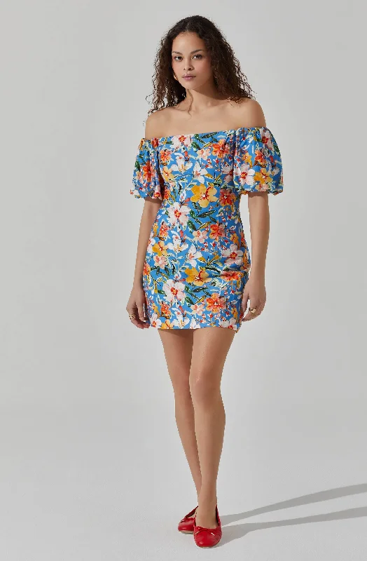 Maxi Women Dress with Floral Print for a Bohemian VibeOff Shoulder Mini Dress