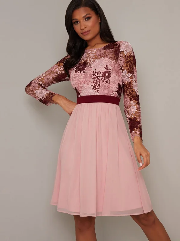 Wrap - Style Women Dress with Adjustable Fit for All Body TypesPink Crotchet Dress