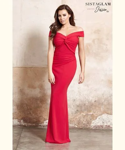 Off - the - Shoulder Women Dress for a Romantic and Feminine LookRed Bardot Maxi Dress Off - the - Shoulder Women Dress for a Romantic and Feminine LookRed Bardot Maxi Dress