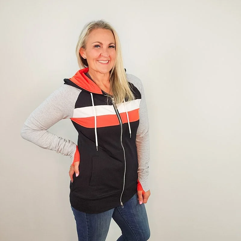 Women's tie - front hoodie in a lightweight fabric for summer layeringRidgevue Full Zip Women's tie - front hoodie in a lightweight fabric for summer layeringRidgevue Full Zip