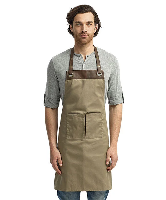 Women's cropped sweatshirt with a lace - trimmed hem for a romantic lookRP123 - Artisan Collection by Reprime Espresso Bib Apron | Khaki/Brown