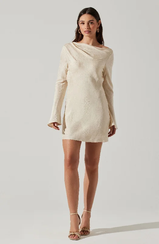 Ball Gown Women Dress with a Full Skirt for a Princess - like LookSakari Bell Sleeve Mini Dress Ball Gown Women Dress with a Full Skirt for a Princess - like LookSakari Bell Sleeve Mini Dress