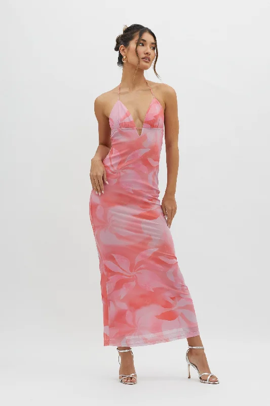 Mermaid - Style Women Dress with a Fitted Silhouette for Special OccasionsSanta Rosa Ruched Back Maxi Dress Pink Mermaid - Style Women Dress with a Fitted Silhouette for Special OccasionsSanta Rosa Ruched Back Maxi Dress Pink