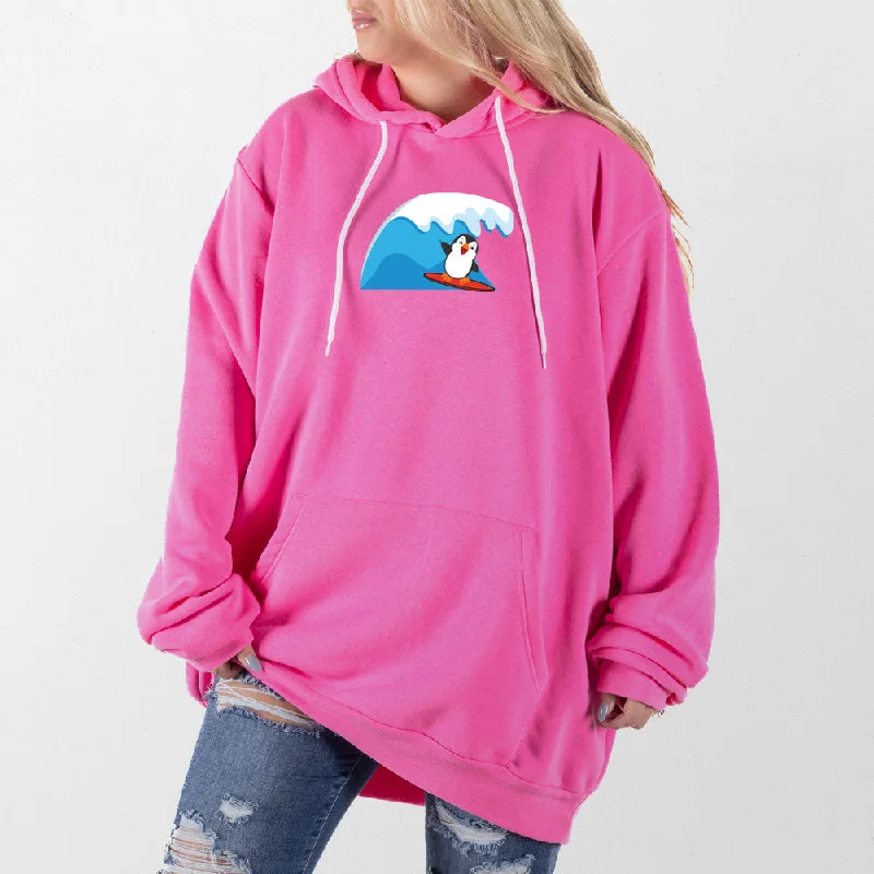 Women's zip - front sweatshirt with contrast stitching for a sporty aestheticSurf Penguin Giant Hoodie Women's zip - front sweatshirt with contrast stitching for a sporty aestheticSurf Penguin Giant Hoodie