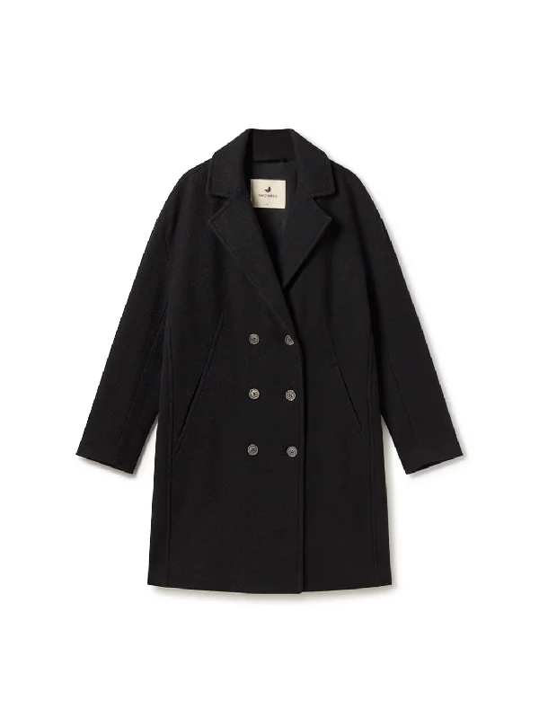 Women's pea coats in a plus - size fit for a flattering and warm winter coatToberua - Black Women's pea coats in a plus - size fit for a flattering and warm winter coatToberua - Black