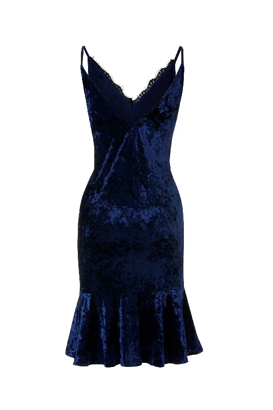 Empire Waist Women Dress to Accentuate the Bust and Conceal the WaistVelvet Cami Dress Navy Empire Waist Women Dress to Accentuate the Bust and Conceal the WaistVelvet Cami Dress Navy