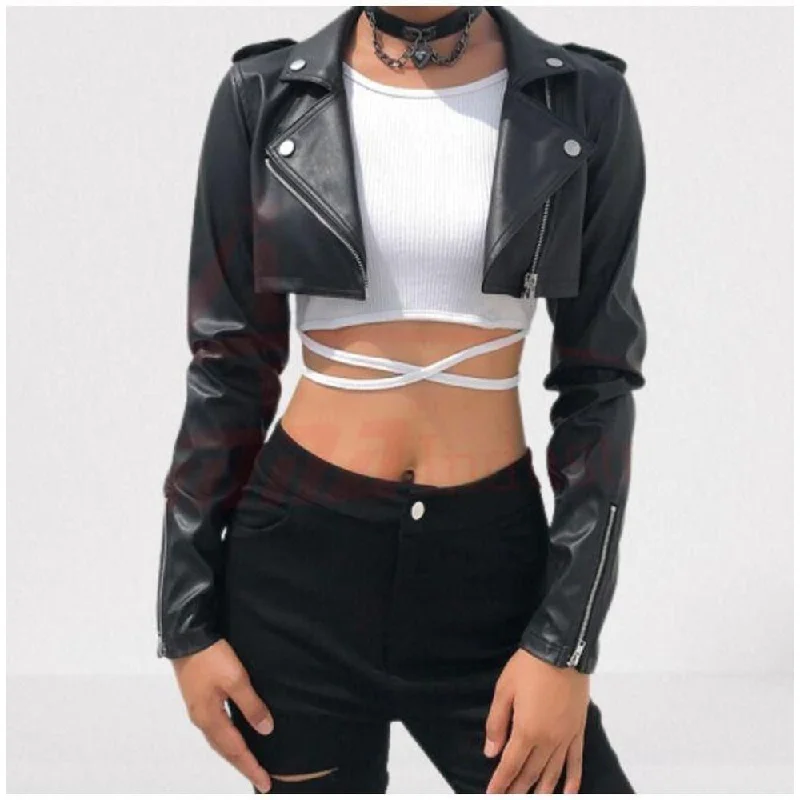 Women's bomber jackets with a holographic finish for a futuristic and eye - catching lookWomens Chic Fashion Cropped Jacket Women's bomber jackets with a holographic finish for a futuristic and eye - catching lookWomens Chic Fashion Cropped Jacket