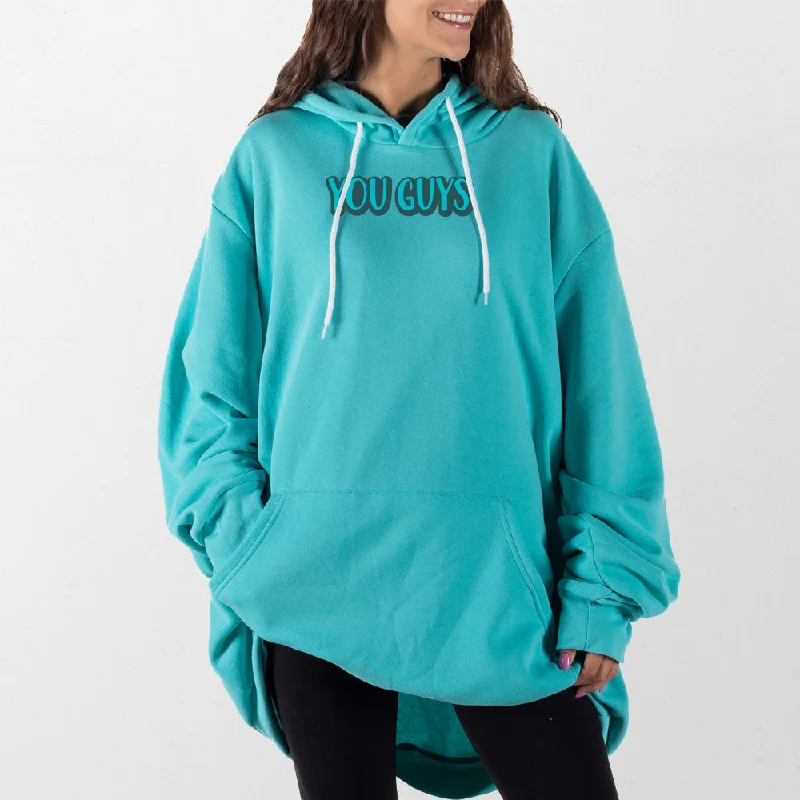 Women's cropped sweatshirt with a lace - trimmed hem for a romantic lookYou Guys Giant Hoodie Women's cropped sweatshirt with a lace - trimmed hem for a romantic lookYou Guys Giant Hoodie