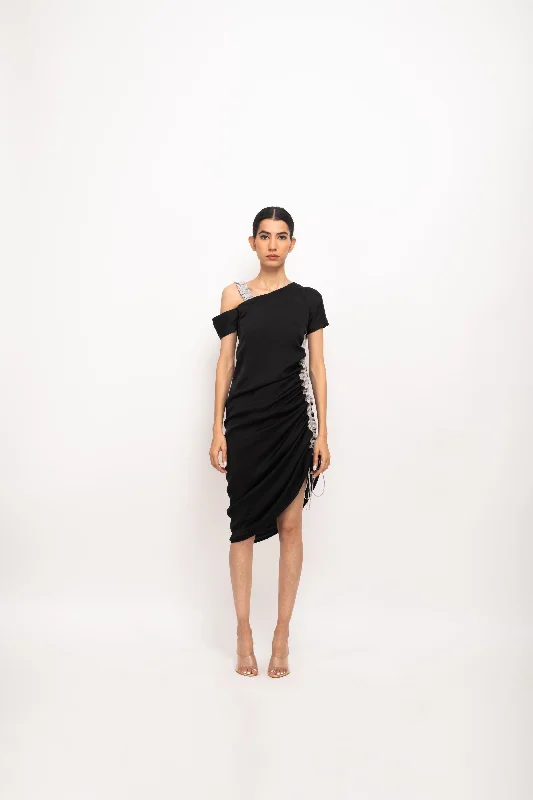 Backless Women Dress for a Sexy and Alluring Look at Evening Events Backless Women Dress for a Sexy and Alluring Look at Evening Events Black-Grey Rouching Dress Backless Women Dress for a Sexy and Alluring Look at Evening Events Backless Women Dress for a Sexy and Alluring Look at Evening Events Black-Grey Rouching Dress