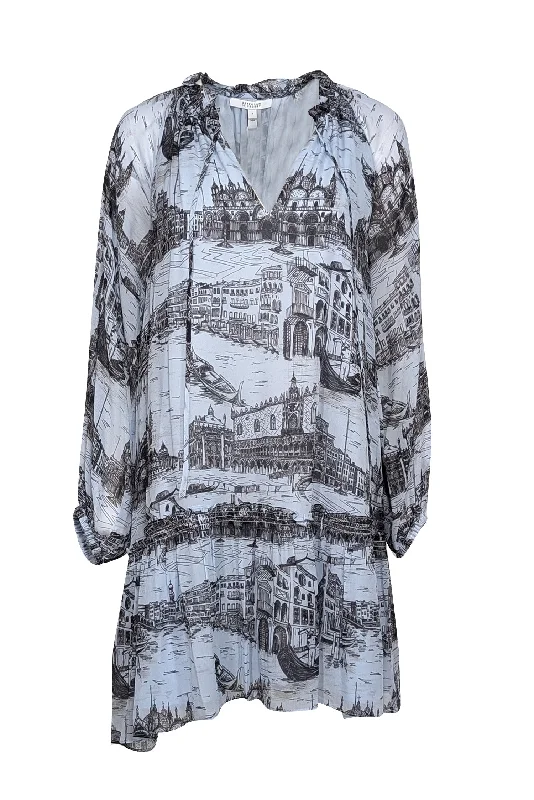 Wrap - Style Women Dress with Adjustable Fit for All Body Types Wrap - Style Women Dress with Adjustable Fit for All Body Types Derek Lam - Pale Blue & Black Toile Print Chiffon Dress Sz 8 Wrap - Style Women Dress with Adjustable Fit for All Body Types Wrap - Style Women Dress with Adjustable Fit for All Body Types Derek Lam - Pale Blue & Black Toile Print Chiffon Dress Sz 8