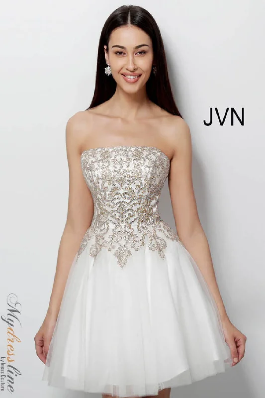 Ruffled Women Dress with Multiple Layers for a Playful and Girly Style Ruffled Women Dress with Multiple Layers for a Playful and Girly Style Jovani JVN63635 Ruffled Women Dress with Multiple Layers for a Playful and Girly Style Ruffled Women Dress with Multiple Layers for a Playful and Girly Style Jovani JVN63635