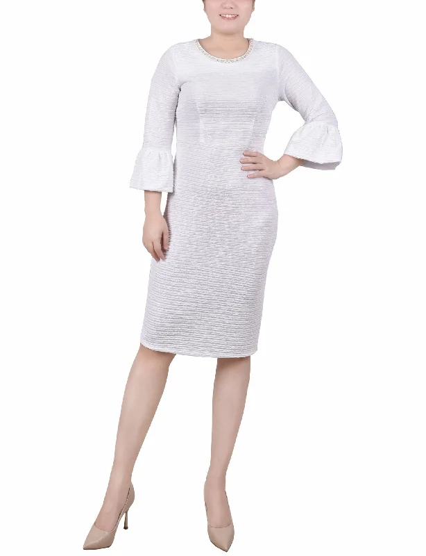 Mini Women Dress with a Short Hem for a Young and Trendy Style Mini Women Dress with a Short Hem for a Young and Trendy Style 3/4 Length Pearl Detail Dress - Petite Mini Women Dress with a Short Hem for a Young and Trendy Style Mini Women Dress with a Short Hem for a Young and Trendy Style 3/4 Length Pearl Detail Dress - Petite