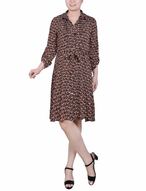 Pleated Women Dress with a Timeless and Elegant Texture Pleated Women Dress with a Timeless and Elegant Texture Long Roll Tab Sleeve Dobby Dress - Petite Pleated Women Dress with a Timeless and Elegant Texture Pleated Women Dress with a Timeless and Elegant Texture Long Roll Tab Sleeve Dobby Dress - Petite