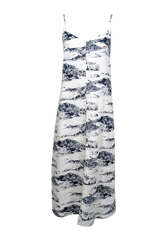 Printed Abstract Women Dress for a Modern and Artistic Appeal Printed Abstract Women Dress for a Modern and Artistic Appeal Reformation - White & Blue Toile Print Linen Midi Dress Sz XS Printed Abstract Women Dress for a Modern and Artistic Appeal Printed Abstract Women Dress for a Modern and Artistic Appeal Reformation - White & Blue Toile Print Linen Midi Dress Sz XS