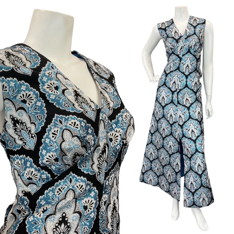 Plus Size Women Dress with a Flattering A - Line Cut for Comfort and Style Plus Size Women Dress with a Flattering A - Line Cut for Comfort and Style VINTAGE 60s 70s BLUE BLAXK SILVER BROCADE MANDALA STUDIO 54 GLAM MAXI DRESS 8 Plus Size Women Dress with a Flattering A - Line Cut for Comfort and Style Plus Size Women Dress with a Flattering A - Line Cut for Comfort and Style VINTAGE 60s 70s BLUE BLAXK SILVER BROCADE MANDALA STUDIO 54 GLAM MAXI DRESS 8