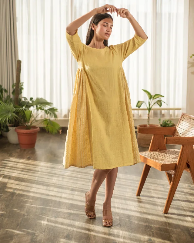 Plus Size Women Dress with a Flattering A - Line Cut for Comfort and Style Plus Size Women Dress with a Flattering A - Line Cut for Comfort and Style Yellow Side Gather Dress Plus Size Women Dress with a Flattering A - Line Cut for Comfort and Style Plus Size Women Dress with a Flattering A - Line Cut for Comfort and Style Yellow Side Gather Dress