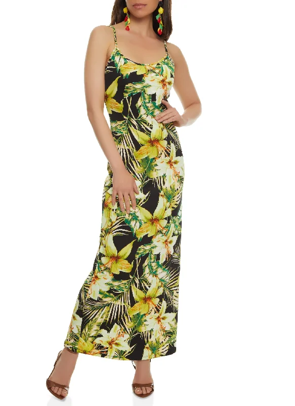 Satin maxi dresses with a high - low hem for a modern twistHaute Monde Floral Print Cami Maxi Dress Satin maxi dresses with a high - low hem for a modern twistHaute Monde Floral Print Cami Maxi Dress