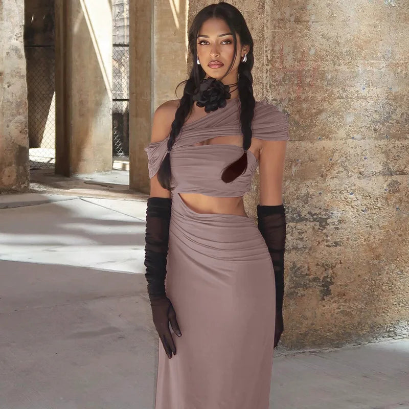 Linen maxi dresses for a breathable and lightweight summer optionCut Out Elegant Fashionable One Shoulder Short Sleeve Bodycon Stylish Maxi Dress Linen maxi dresses for a breathable and lightweight summer optionCut Out Elegant Fashionable One Shoulder Short Sleeve Bodycon Stylish Maxi Dress