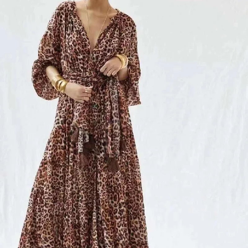 Maxi dresses with a keyhole back for a sexy detailKittenAlarm - Felice Allover Leopard Print Maxi Dress Maxi dresses with a keyhole back for a sexy detailKittenAlarm - Felice Allover Leopard Print Maxi Dress