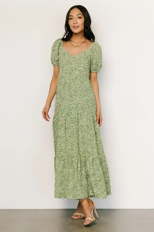 Maxi dresses with patchwork designs for a one - of - a - kind styleGables Puff Sleeve Maxi Dress | Green Multi Maxi dresses with patchwork designs for a one - of - a - kind styleGables Puff Sleeve Maxi Dress | Green Multi