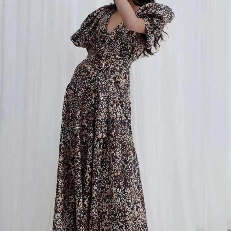 Maxi dresses with ribbed textures for a unique and tactile lookKittenAlarm - Lassie Allover Print Lantern Sleeves Maxi Dress Maxi dresses with ribbed textures for a unique and tactile lookKittenAlarm - Lassie Allover Print Lantern Sleeves Maxi Dress