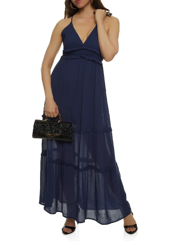 Sequined maxi dresses for formal evening galasSleeveless Tiered Empire Waist Maxi Dress Sequined maxi dresses for formal evening galasSleeveless Tiered Empire Waist Maxi Dress