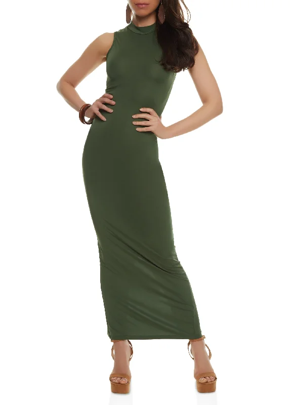 Maxi dresses with geometric prints for a contemporary aestheticDaisy Sleeveless Mock Neck Maxi Dress Maxi dresses with geometric prints for a contemporary aestheticDaisy Sleeveless Mock Neck Maxi Dress