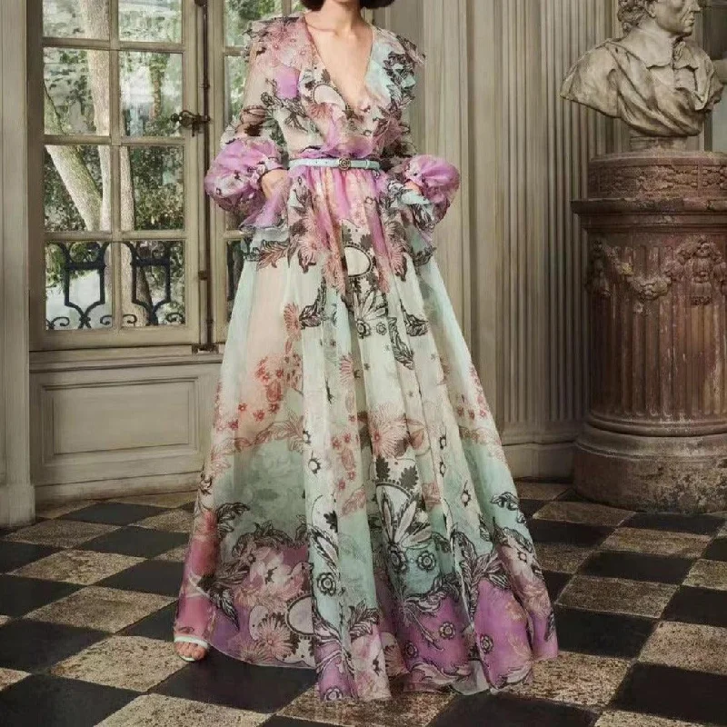 Maxi dresses with a halter neck for a stylish and sophisticated choiceKittenAlarm - Oralie Floral Maxi Dress