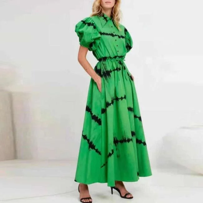 Maxi dresses with a button - down front for a classic lookKittenAlarm - Phillipa Puff Sleeves Maxi Dress Maxi dresses with a button - down front for a classic lookKittenAlarm - Phillipa Puff Sleeves Maxi Dress