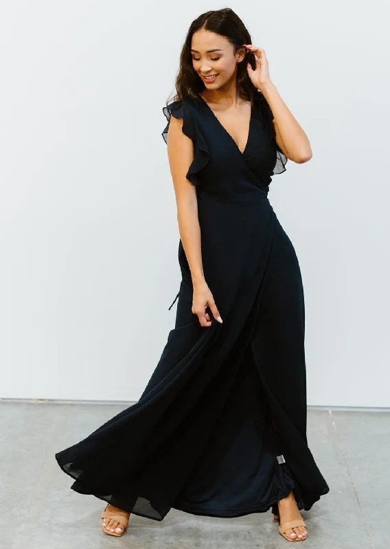 Plaid maxi dresses for fall fashion eventsSaya Wrap Maxi Dress | Navy