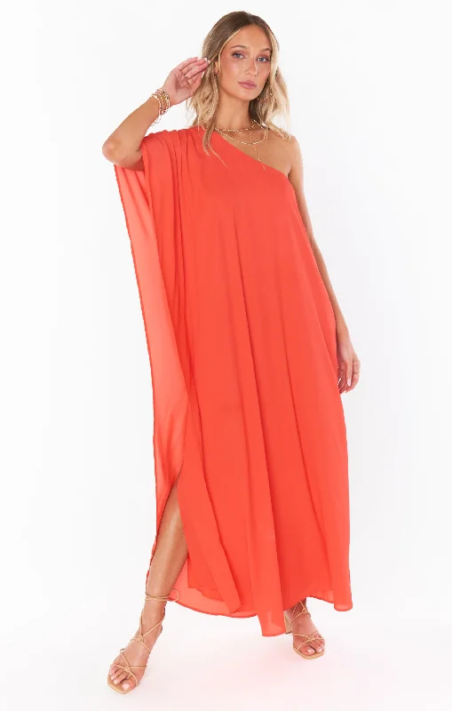 Metallic maxi dresses for a glamorous New Year's Eve partyTropez Maxi ~ Bright Red