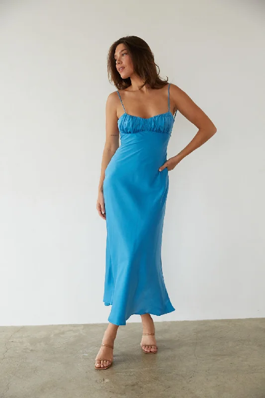 Midi dresses with ruffled hems for a romantic date nightAndie Open Back Satin Maxi Dress