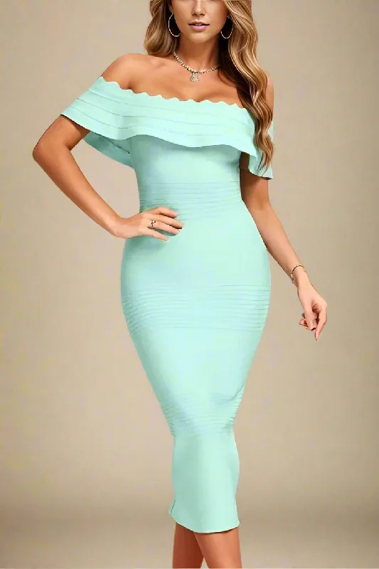 Midi dresses with wrap - around skirts for a customizable fitBillie Bandage Midi Dress - Mint Green Midi dresses with wrap - around skirts for a customizable fitBillie Bandage Midi Dress - Mint Green
