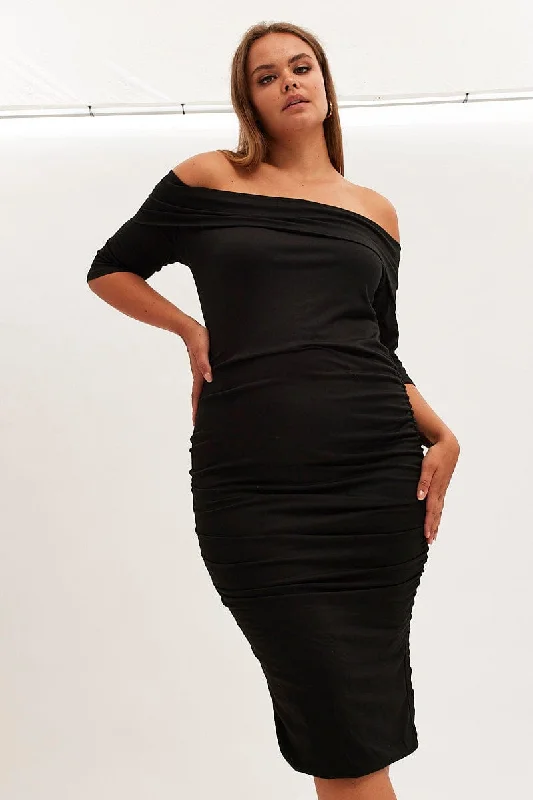 A - line midi dresses with floral prints for spring brunchesBlack Midi Dress Off Shoulder Bodycon Jersey A - line midi dresses with floral prints for spring brunchesBlack Midi Dress Off Shoulder Bodycon Jersey