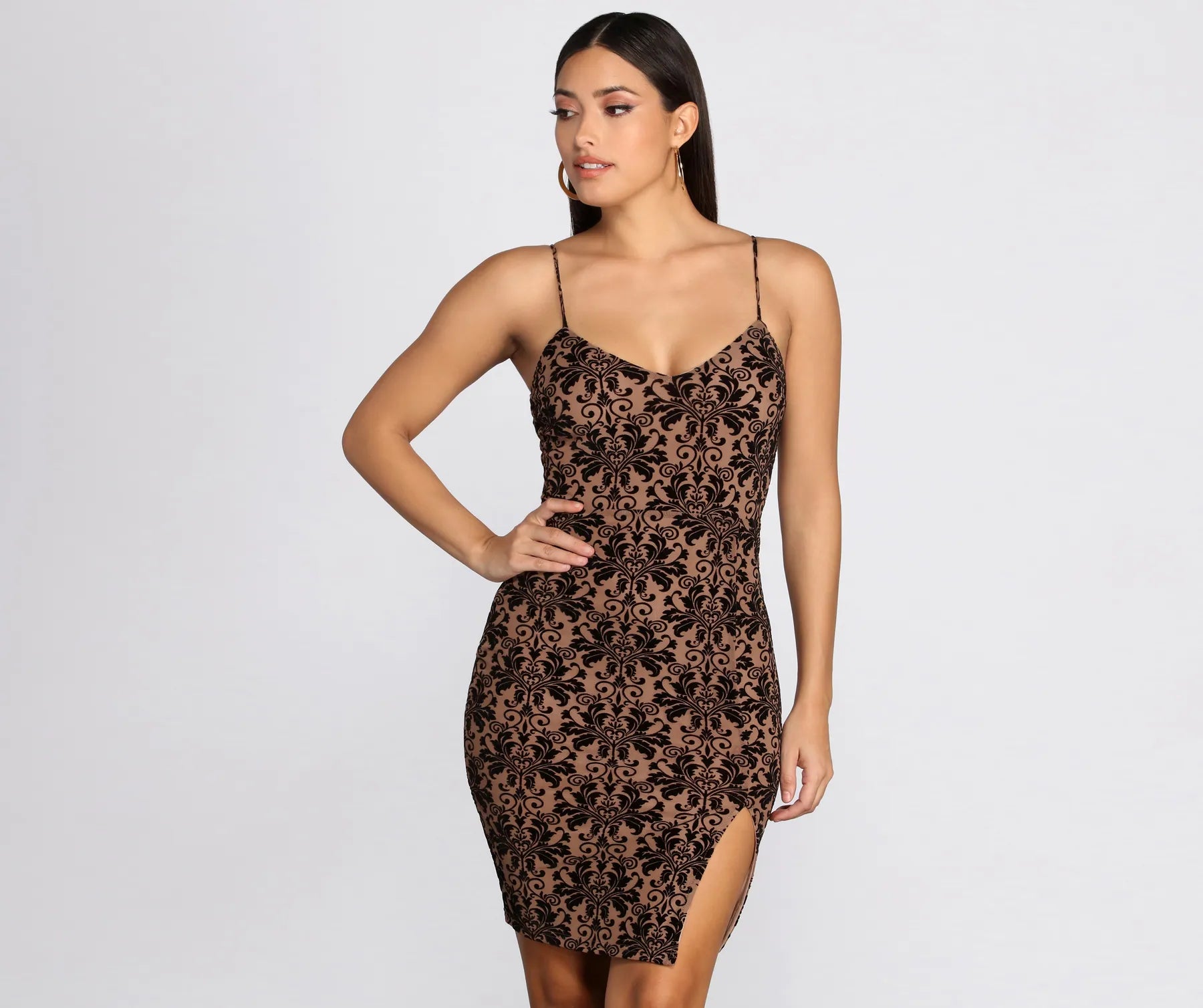 Midi dresses with satin - finish fabrics for a luxurious feelFabulously Flocked Midi Dress Midi dresses with satin - finish fabrics for a luxurious feelFabulously Flocked Midi Dress