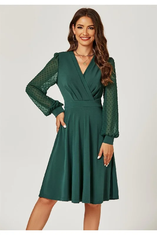 Midi dresses with animal prints for a bold and confident appearanceFS Collection Long Chiffon Sleeve Pleated Midi Dress In Dark Green Midi dresses with animal prints for a bold and confident appearanceFS Collection Long Chiffon Sleeve Pleated Midi Dress In Dark Green