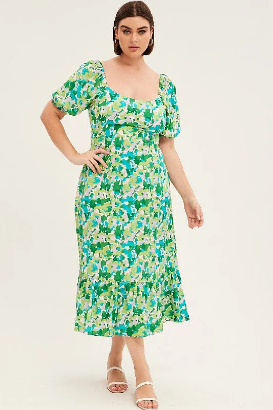 Midi dresses with pleated bodices for a classic and tailored lookGreen Floral Midi Dress Puff Sleeve Tie Front Rayon Midi dresses with pleated bodices for a classic and tailored lookGreen Floral Midi Dress Puff Sleeve Tie Front Rayon