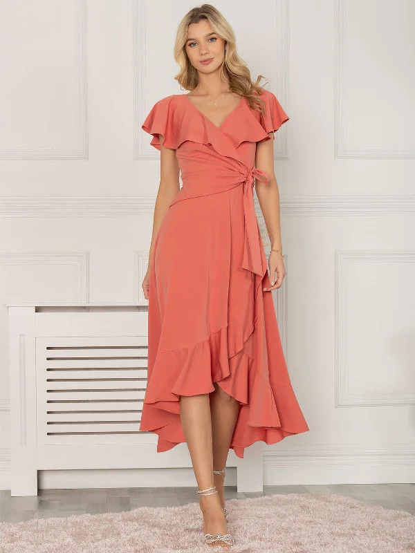 Midi dresses with abstract art prints for an artistic statementJolie Moi Alleigh Frill Maxi Dress, Rusty Red Midi dresses with abstract art prints for an artistic statementJolie Moi Alleigh Frill Maxi Dress, Rusty Red